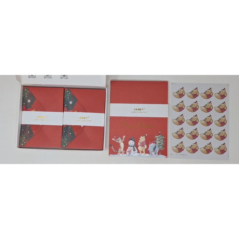 Winnie The Pooh 25 Christmas Cards w/Envelopes - New